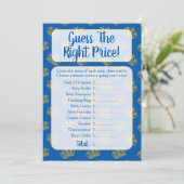 Royal Prince Guess The Price Baby Shower Game Invitation (Standing Front)