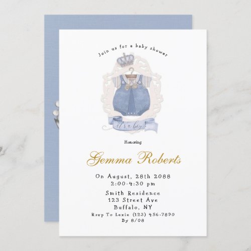 Royal Prince Its a Boy Baby Shower Invitation