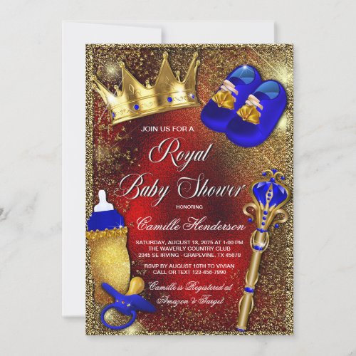 Royal Prince King Baby Shower Invitation