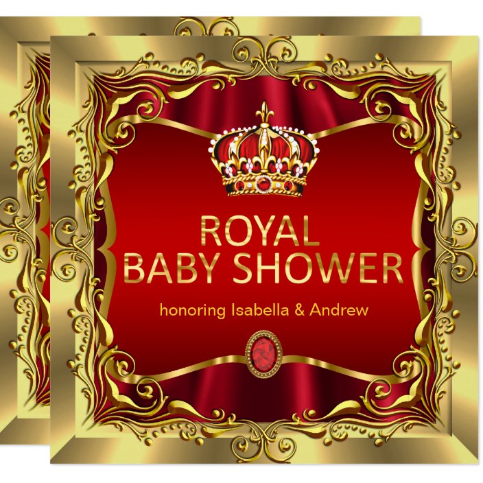 red and gold prince baby shower