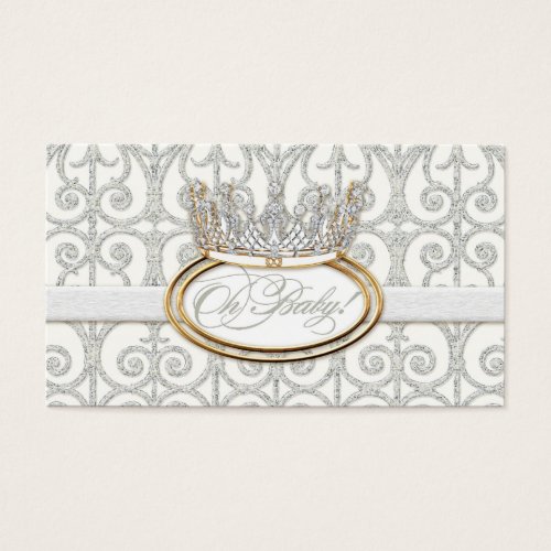 Royal Prince Princess Crown Baby Shower Favor Tags Business Card