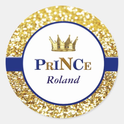 Royal prince stickers in blue and gold