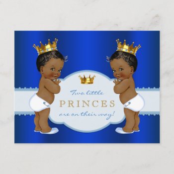 Royal Prince Twin African American Baby Shower Invitation by The_Baby_Boutique at Zazzle