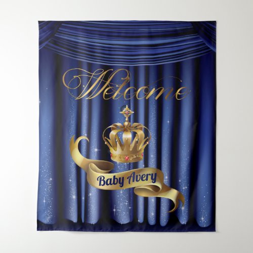 Royal Prince Welcome Baby Baby Shower Tapestry