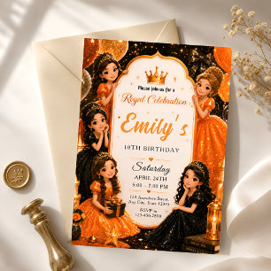 Royal Princess 10th Birthday Invitation Girl