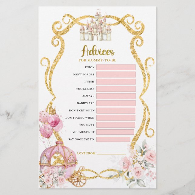 Royal Princess Advices for Mom-to-be Games (Front)