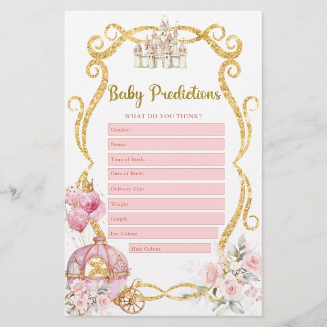 Royal Princess Baby Predictions Games (Front)