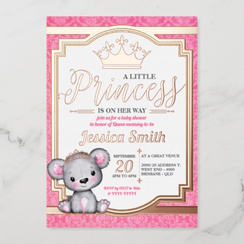 Royal Princess Baby Shower Foil Invitation