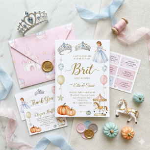 Royal Princess Baby Shower Invite , Pink & Gold
