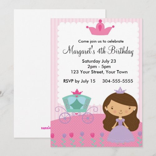 Royal Princess Birthday Party Invites