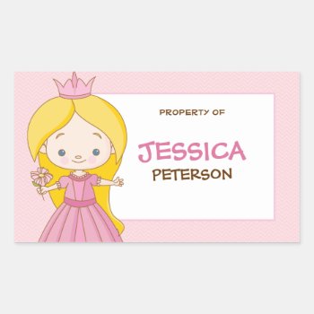 Royal Princess Book Label / Gift Tag Sticker by mistyqe at Zazzle