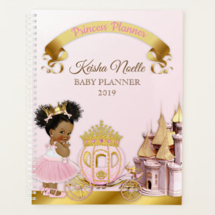 Royal Princess Castle Carriage Girl Pink Gold Planner