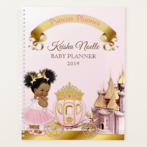 Royal Princess Castle Carriage Girl Pink Gold Planner