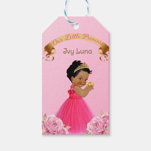 Royal Princess Castle Carriage Pink Gold Girl Gift Tags