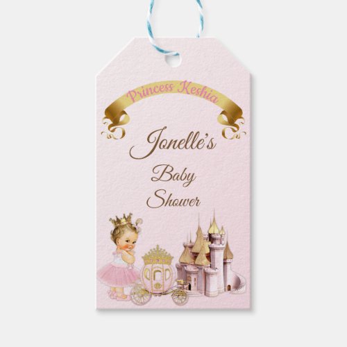 Royal Princess Castle Carriage Pink Gold Girl Gift Tags