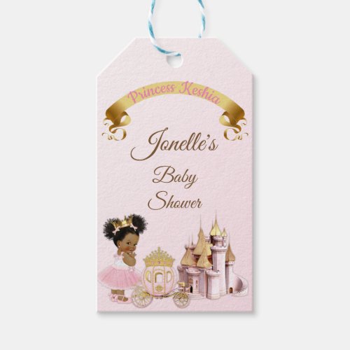 Royal Princess Castle Carriage Pink Gold Girl Gift Tags