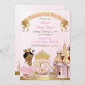 Royal Princess Castle Carriage Pink Gold Girl Invitation (Front/Back)