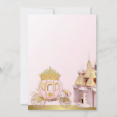Royal Princess Castle Carriage Pink Gold Girl Invitation (Back)