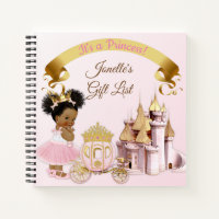 Royal Princess Castle Carriage Pink Gold Girl Notebook