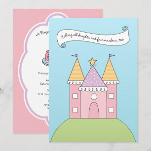 Royal Princess Castle Girls Birthday Party Invitation