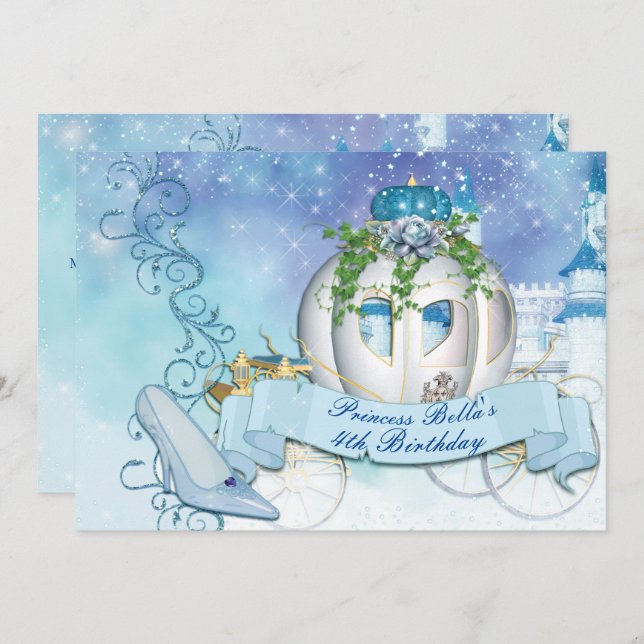 Royal Princess Cinderella Invitations (Front/Back)