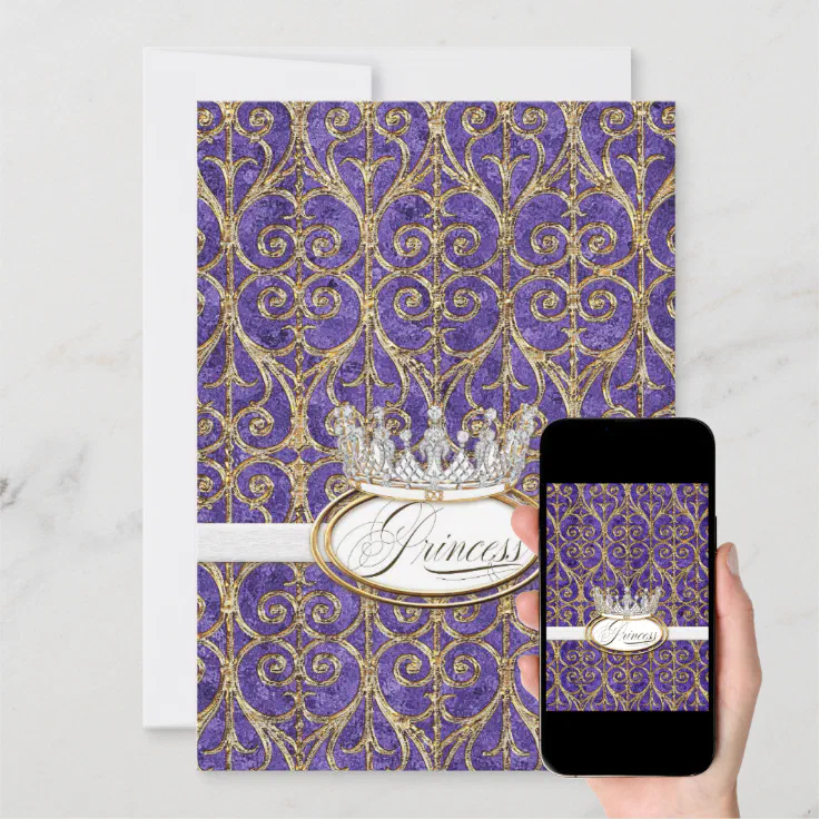 Royal Princess Crown Baby Shower Invitation Zazzle