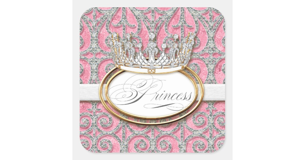 Royal Princess Crown Girl Baby Shower Sticker Seal | Zazzle