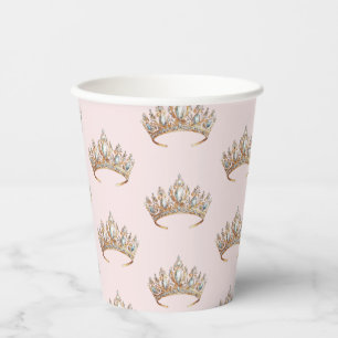 Royal Princess Crown Girl Birthday Party Paper Cups