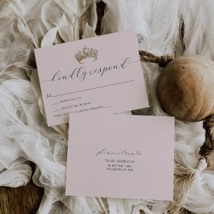 Royal Princess Crown Girl Birthday Party RSVP Card