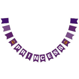 Royal Princess Crown &amp; Royal Purple Bunting Flags