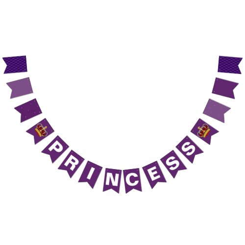 Royal Princess Crown  Royal Purple Bunting Flags