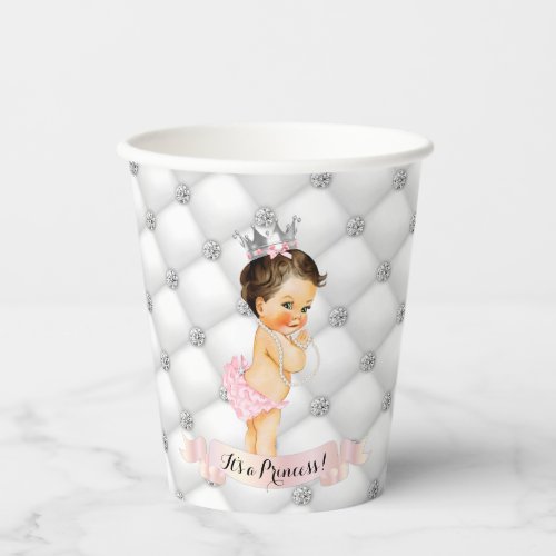 Royal Princess Diamonds Blush Pink Silver Paper Cups