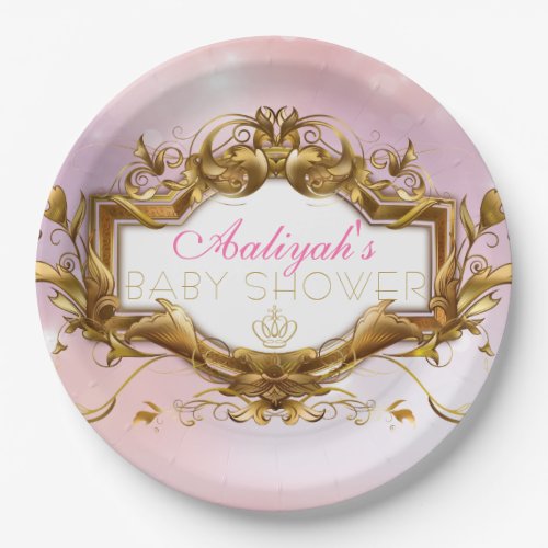 Royal Princess Elegant Baby Shower Plates