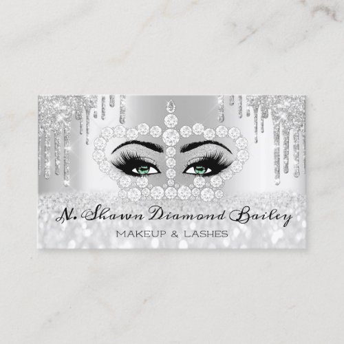 Royal Princess Makeup Artist Lashes Gray Green Appointment Card