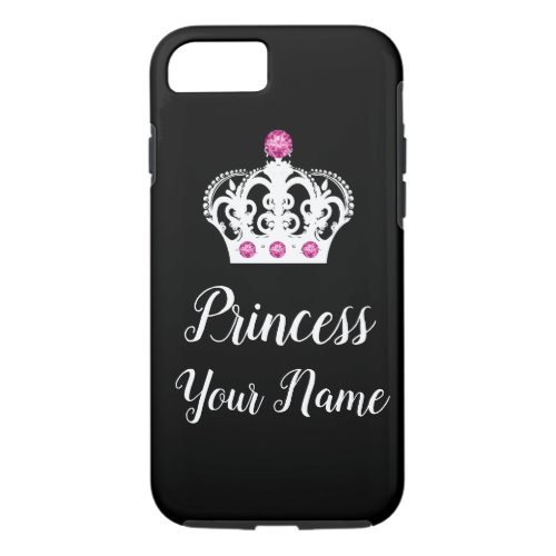 Royal Princess Monogram Crown Design iPhone 87 Case