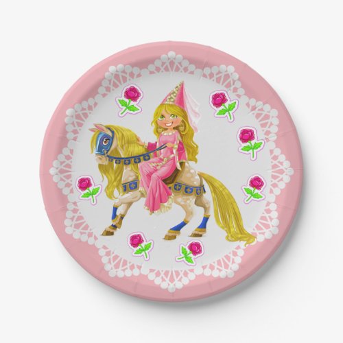 Royal Princess on Her White Horse Paper Plate