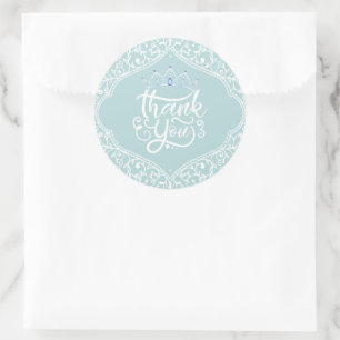 Royal Princess Party Thank you Classic Round Sticker