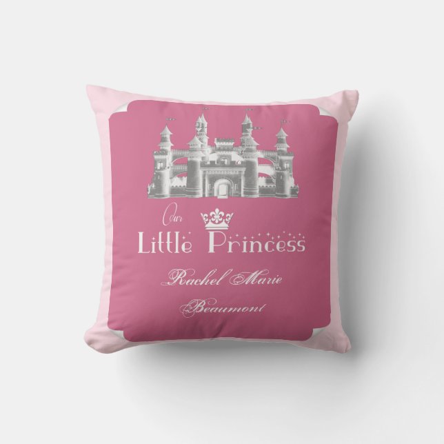 Royal Princess Pink Baby Girl Keepsake Pillow (Front)