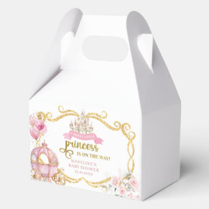 Royal Princess Pink Carriage Baby Favor Box