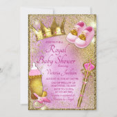 Royal Princess Pink Gold Baby Shower Invitation (Front)