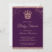 Royal Princess Rose Gold Glitter Baby Shower Invitation (Front)