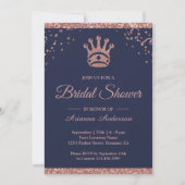 Royal Princess Rose Gold Glitter Bridal Shower Invitation (Front)