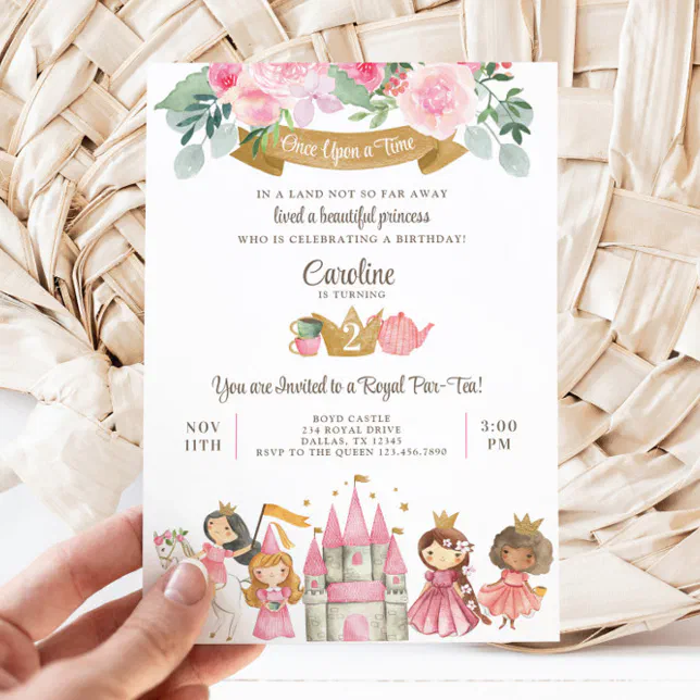 Royal Princess Tea Party Birthday Invitation | Zazzle