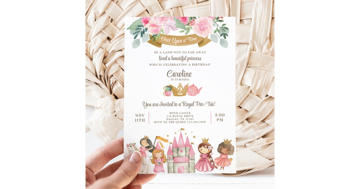 Royal Princess Tea Party Birthday Invitation | Zazzle