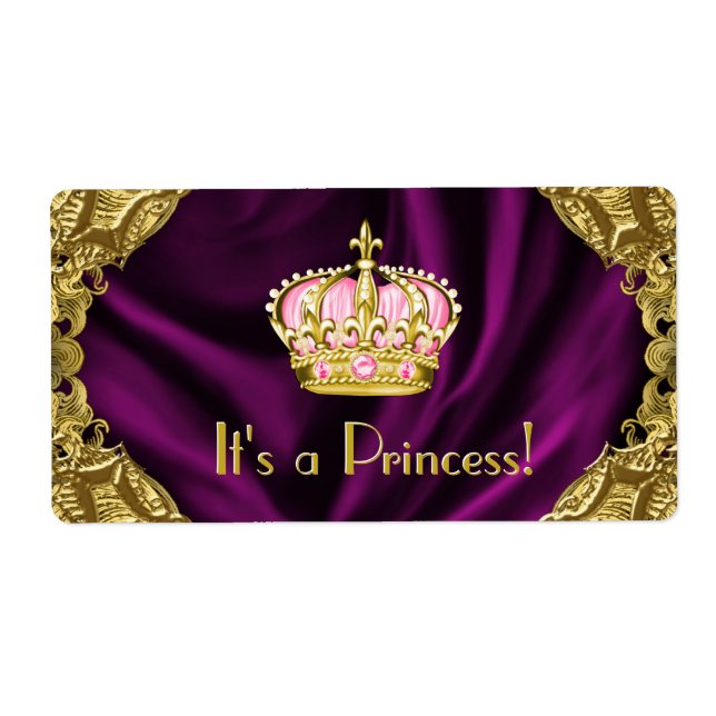 Royal Princess Water Bottle Label (Front)