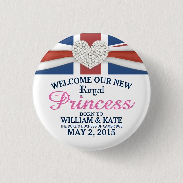 Royal Princess William & Kate Baby Keepsake Pin (Front)