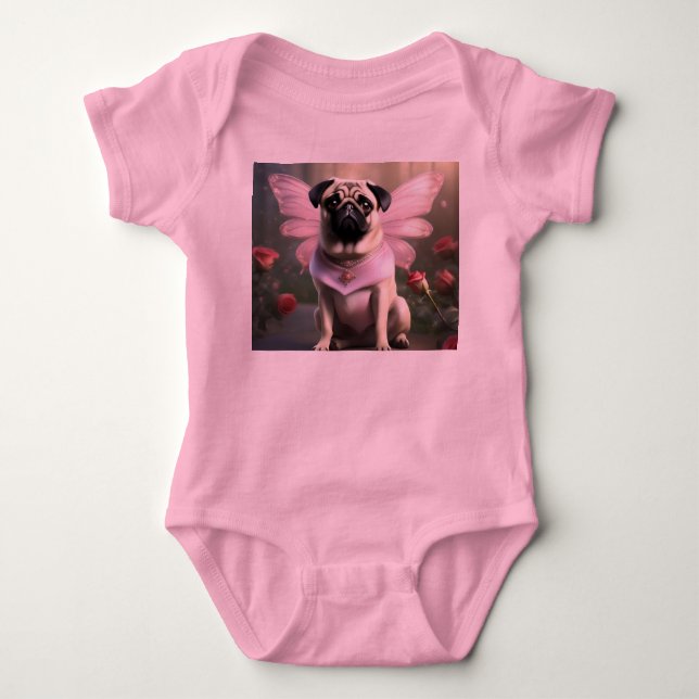 Royal Pug: The Princess Fairy of Enchanted Realms Baby Bodysuit (Front)