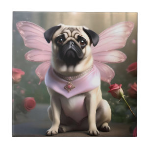 Royal Pug: The Princess Fairy of Enchanted Realms Ceramic Tile