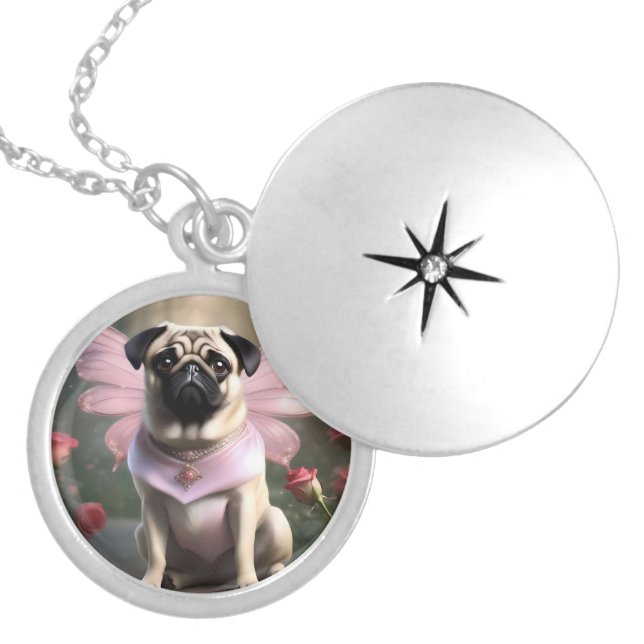 Royal Pug: The Princess Fairy of Enchanted Realms Locket Necklace (Front)