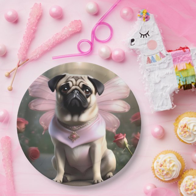 Royal Pug: The Princess Fairy of Enchanted Realms Paper Plates (Party)